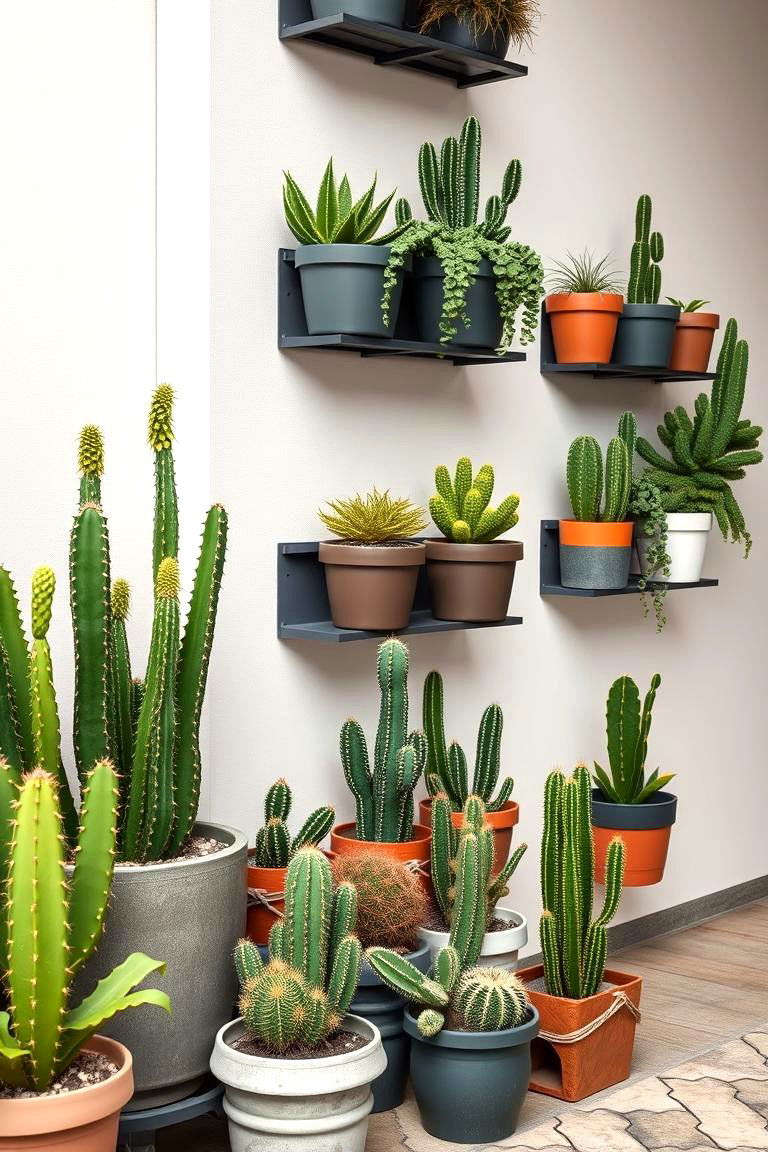 Vertical and Container Cactus Mix - 24 Cactus Garden Ideas