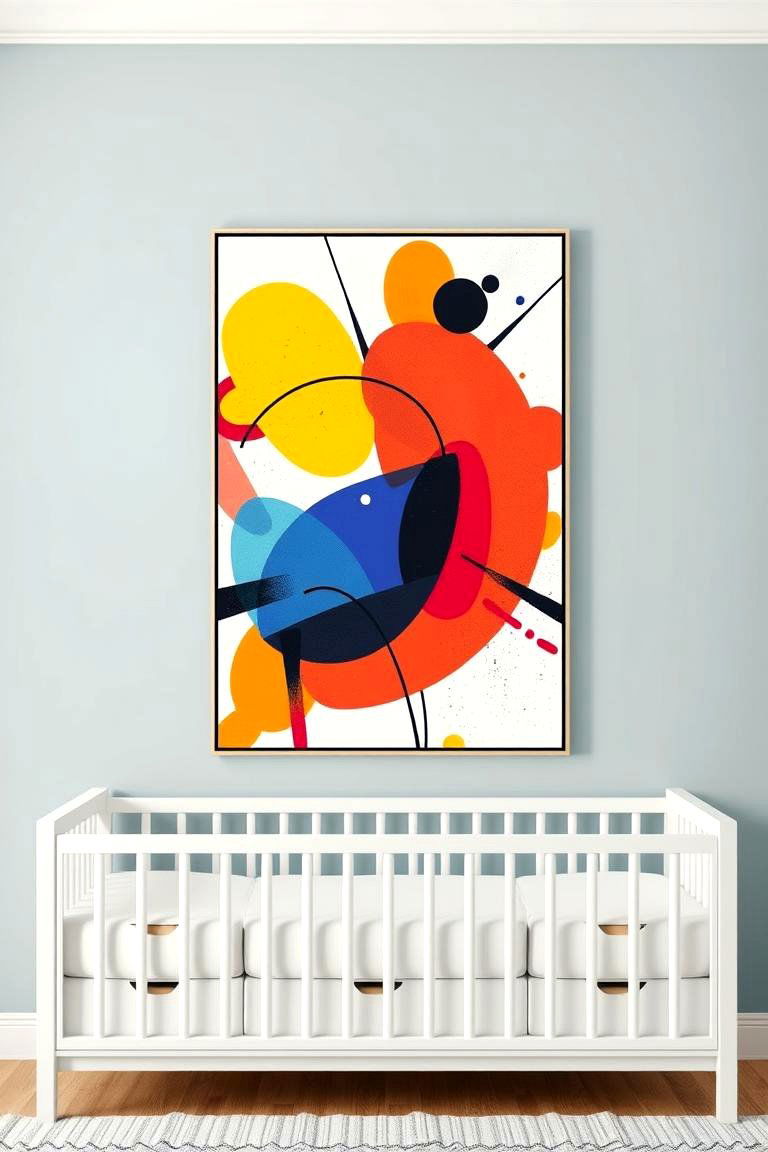 Vibrant Abstract Art - 24 Nursery Wall Decor Ideas