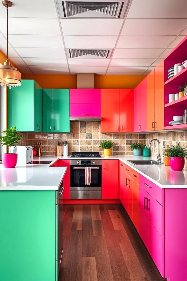Vibrant Accent Color Schemes - 24 Office Kitchen Ideas