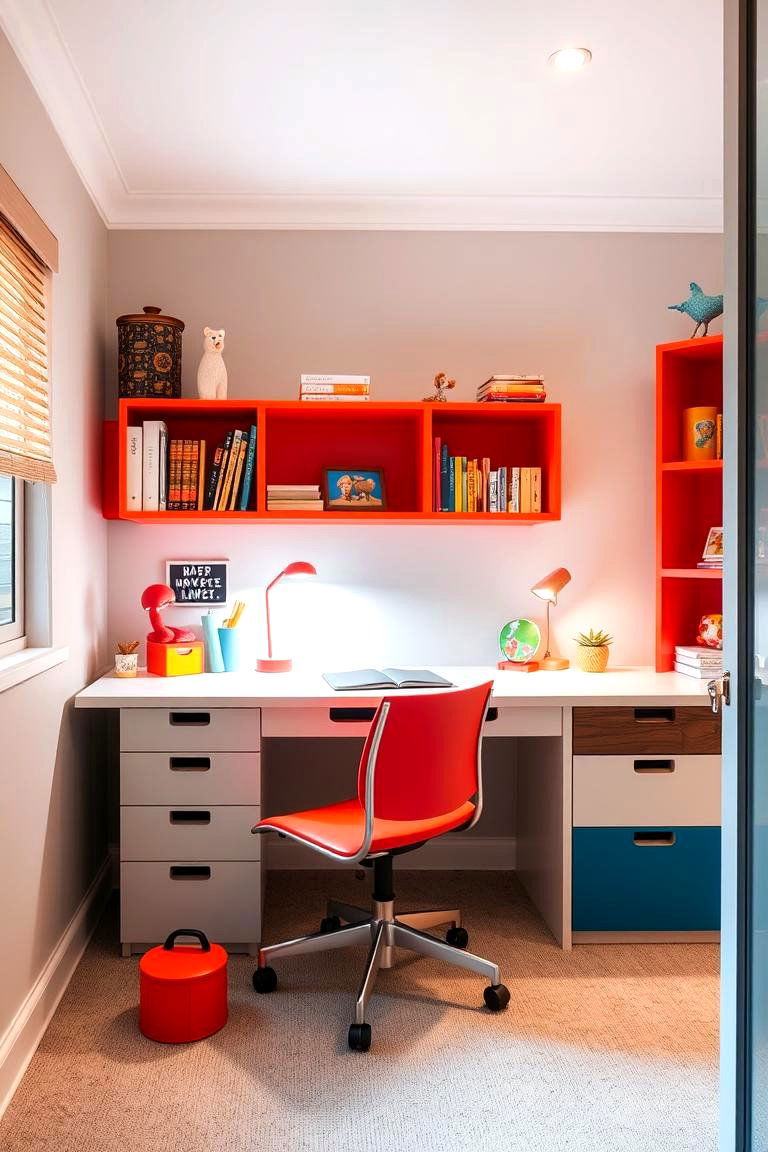 Vibrant Accent Furniture - 24 Study Room Ideas