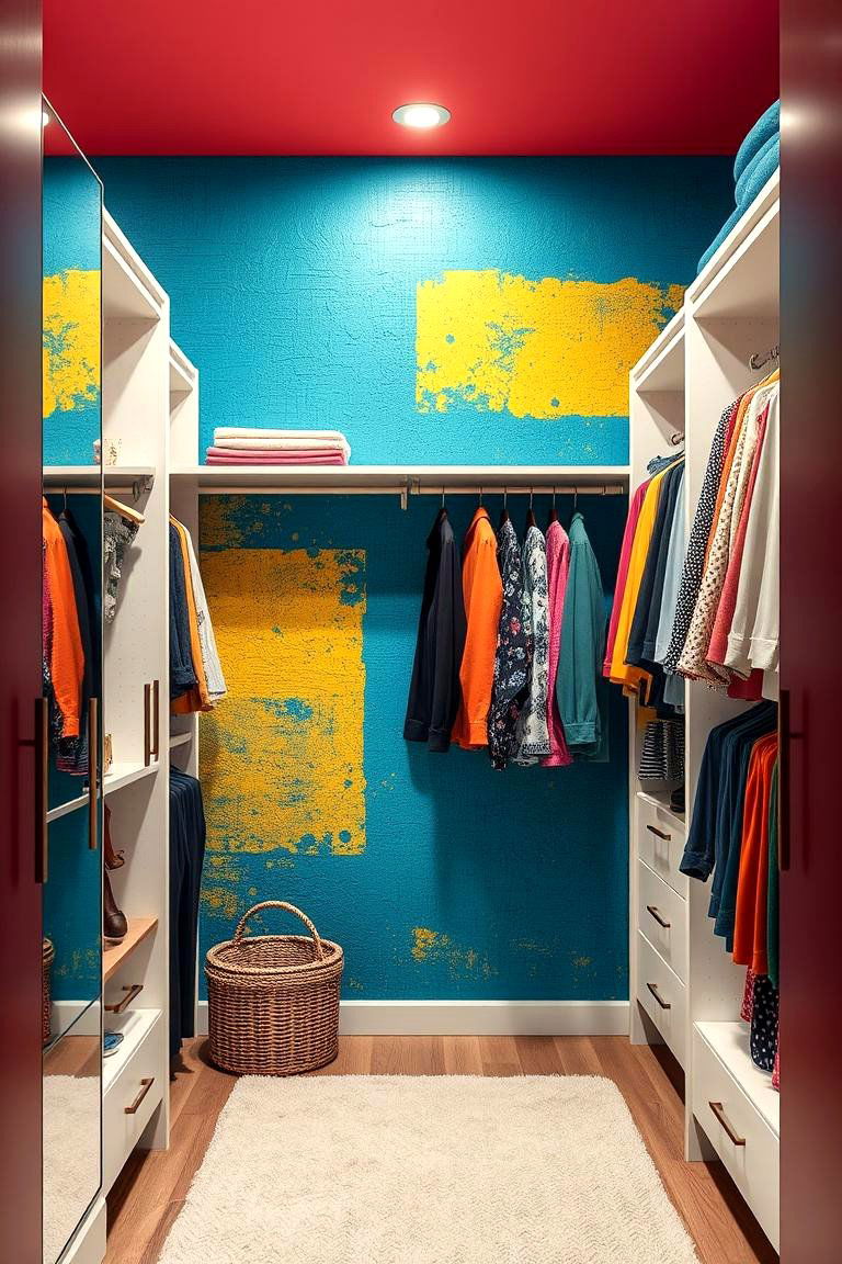 Vibrant Accent Walls - 24 Walk in Closet Ideas