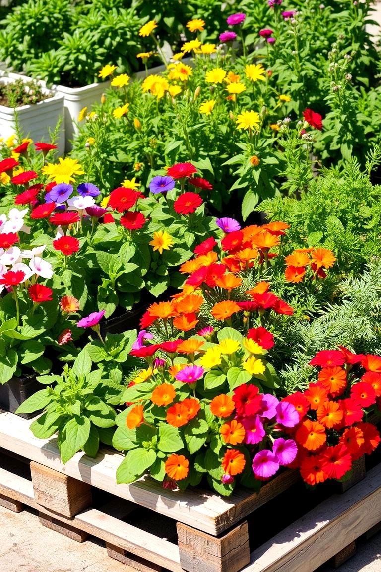 Vibrant Annuals - 24 Vertical Pallet Garden Ideas