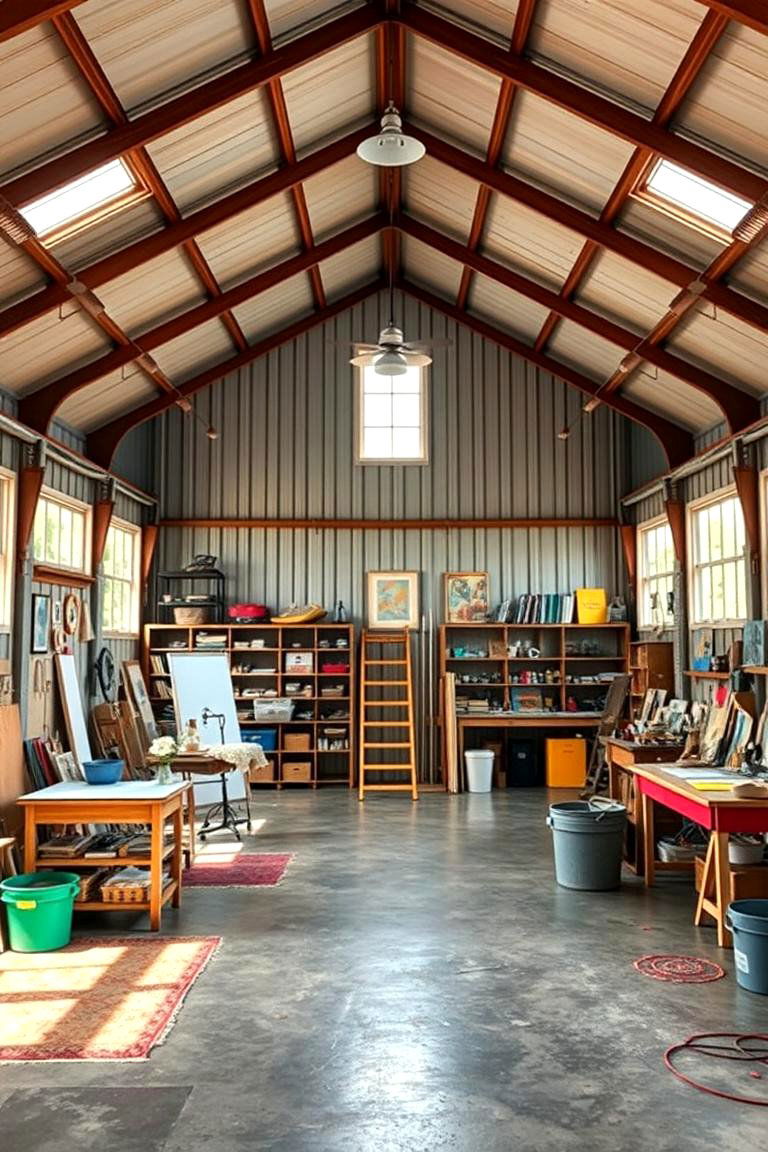 Vibrant Art Studio - 24 Pole Barn Interior Ideas