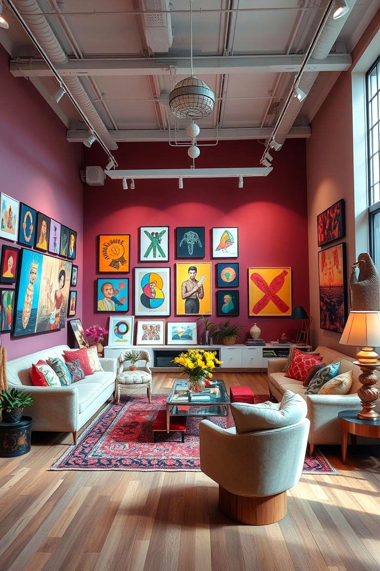 Vibrant Artistic Displays - 24 Condo Living Room Ideas