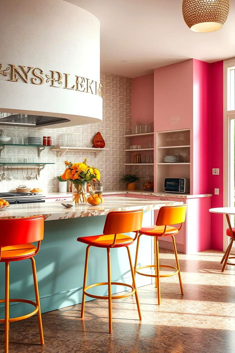 Vibrant Bar Area Enhancements - 24 Maximalist Kitchen Decor Ideas