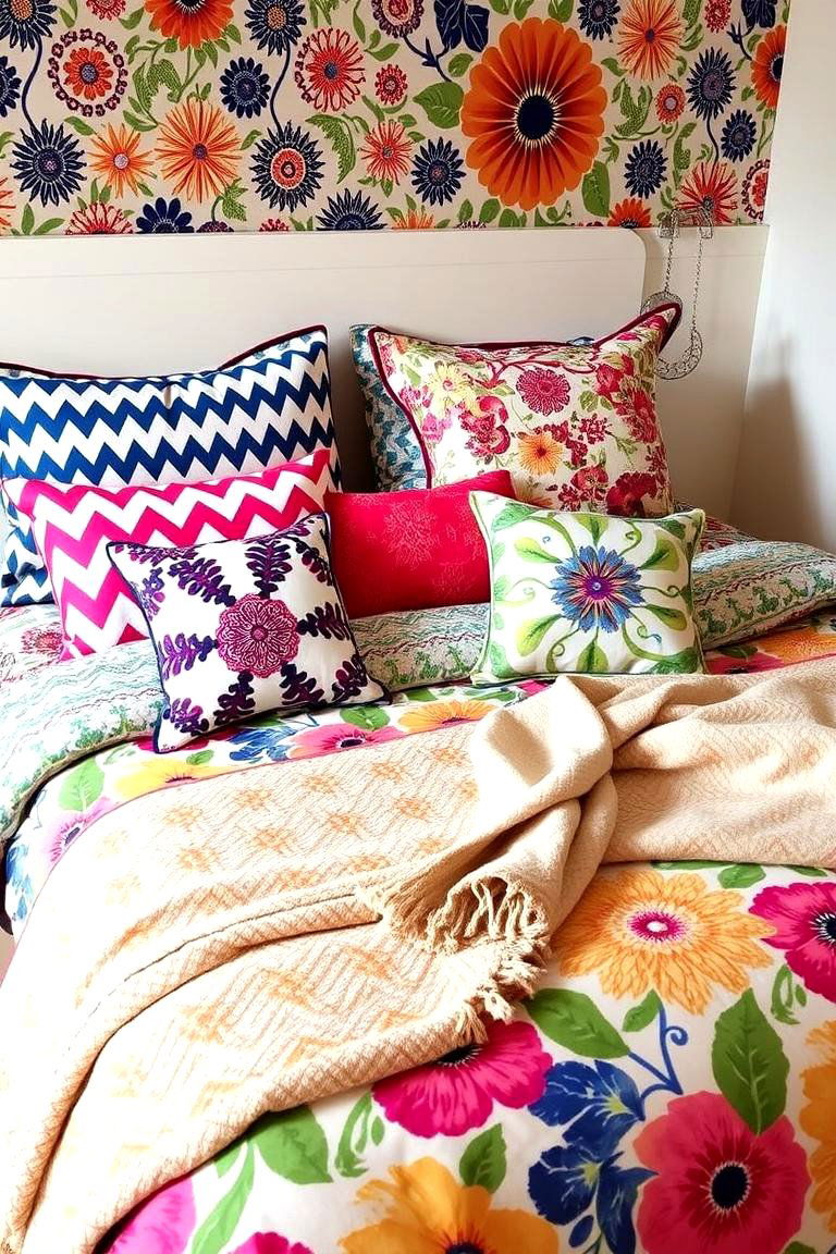Vibrant Bedding and Throws - 24 60s Bedroom Ideas
