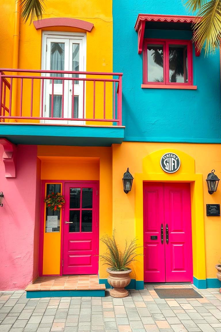 Vibrant Bold Color Scheme - 24 Aesthetic House Exterior Ideas
