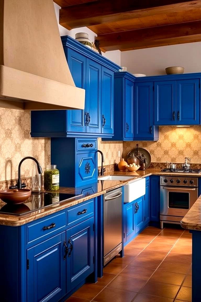 Vibrant Cabinetry - 24 Spanish Style Kitchen Ideas