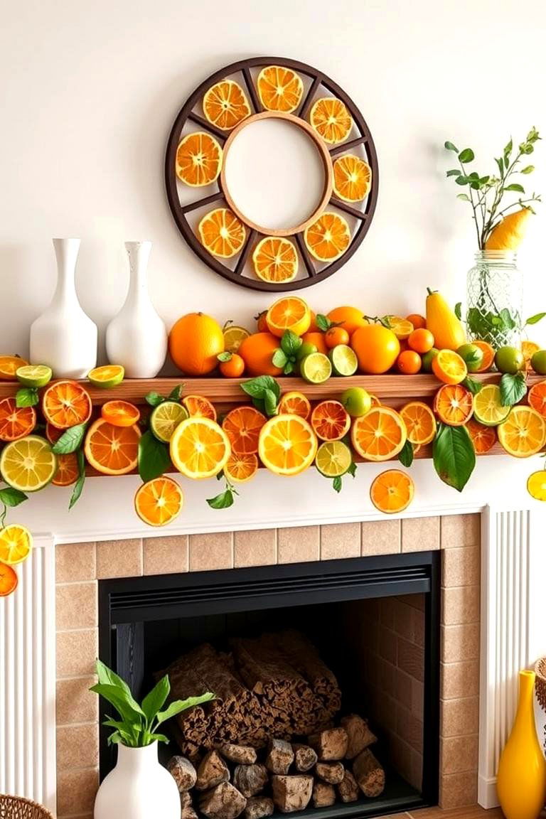 Vibrant Citrus Slice Garland - 24 Mantel Garland Ideas