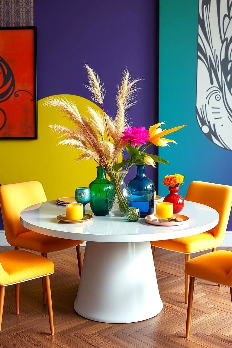 Vibrant Color Burst - 24 Round Table Decor Ideas