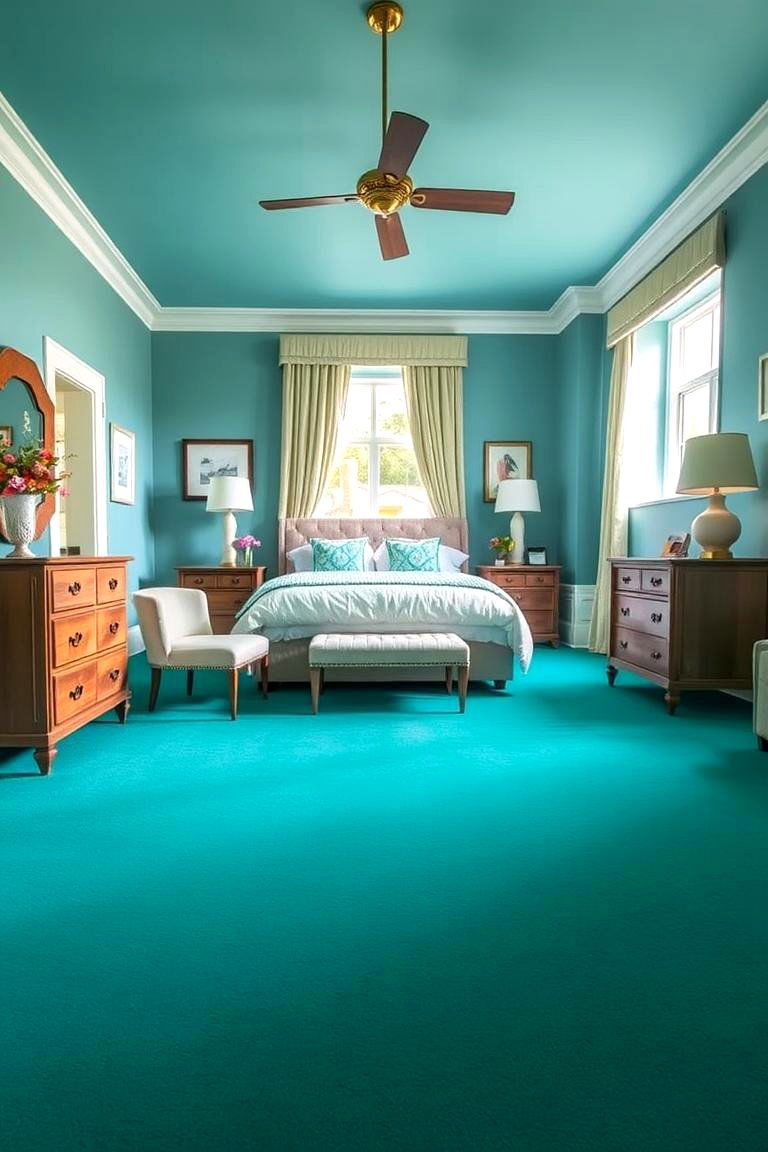Vibrant Color Carpet - 24 Bedroom Carpet Ideas