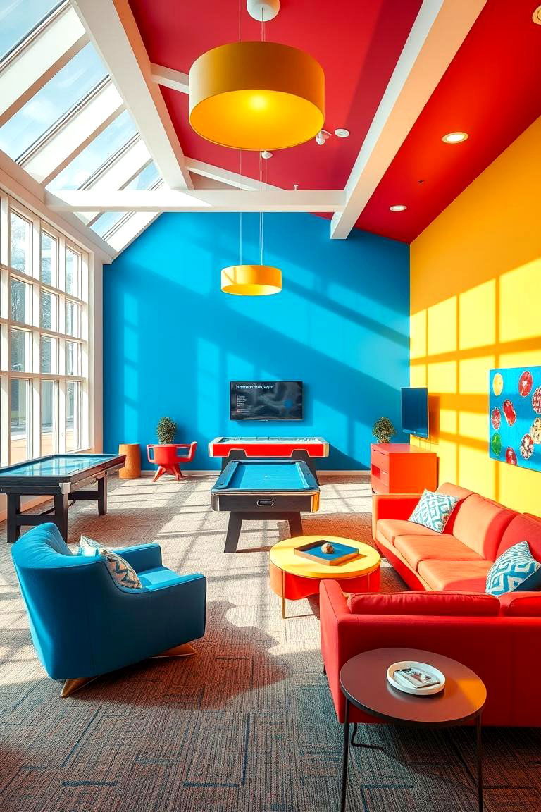 Vibrant Color Explosion - 24 Game Room Paint Ideas