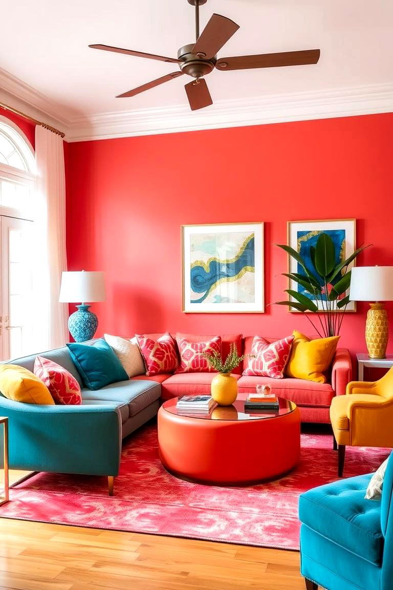 Vibrant Color Palettes for Dynamic Spaces - 24 Modern Living Room Ideas