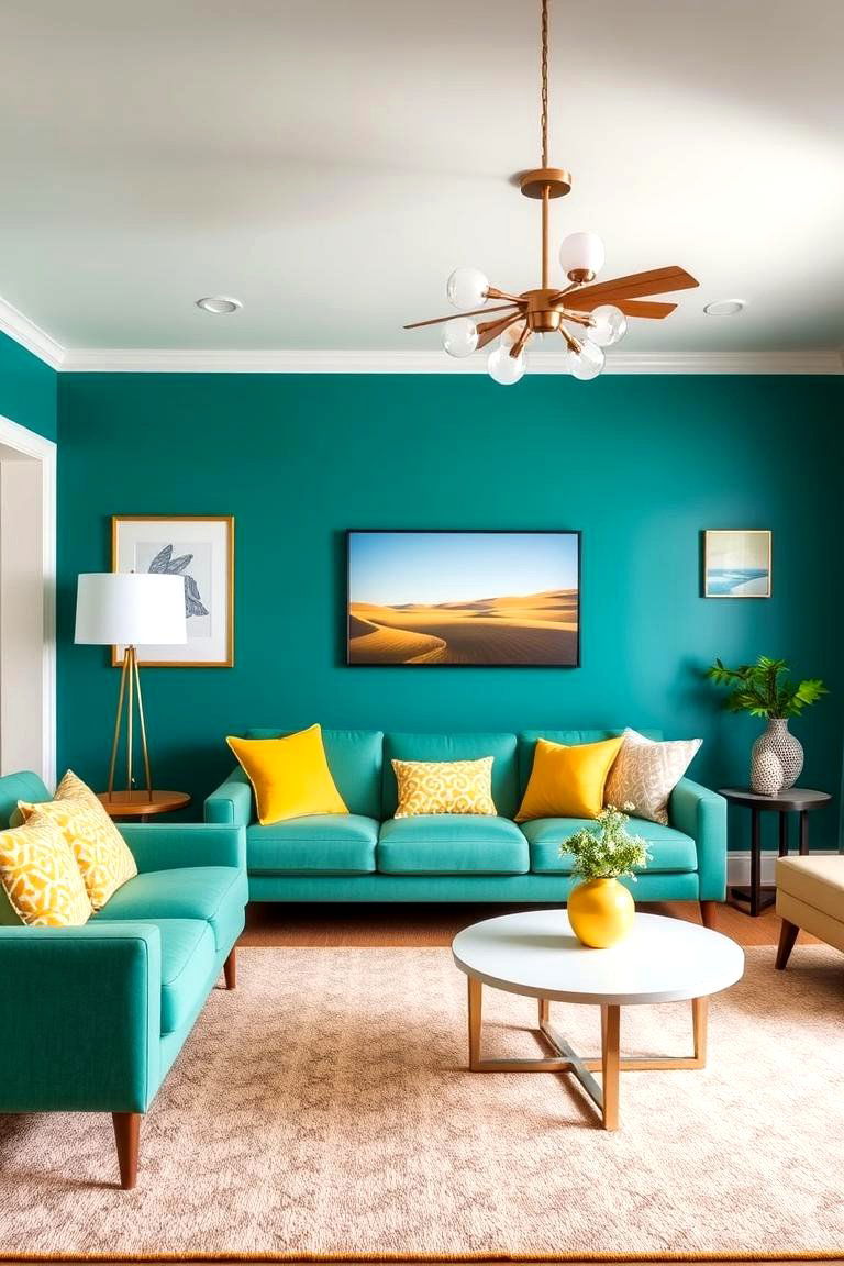Vibrant Color Palettes - 24 1950s Living Room Ideas