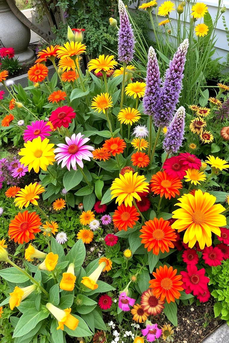Vibrant Color Splash Garden - 24 Small Walled Garden Ideas