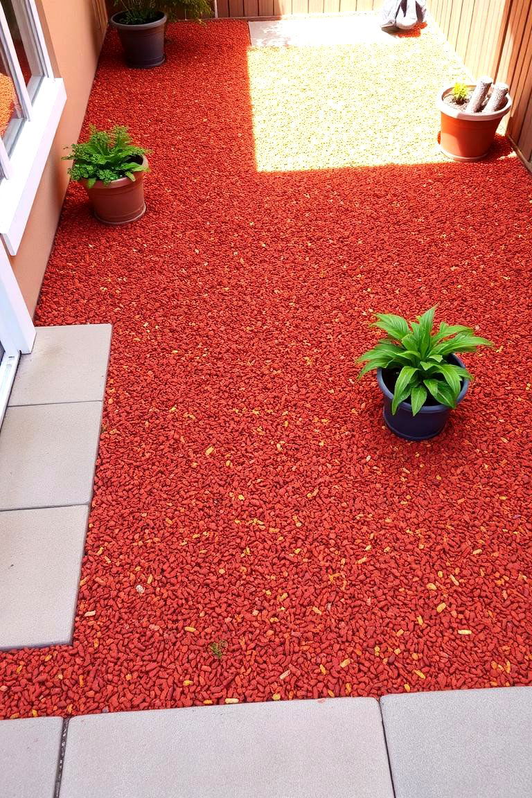 Vibrant Colored Mulch Design - 24 mulch patio ideas