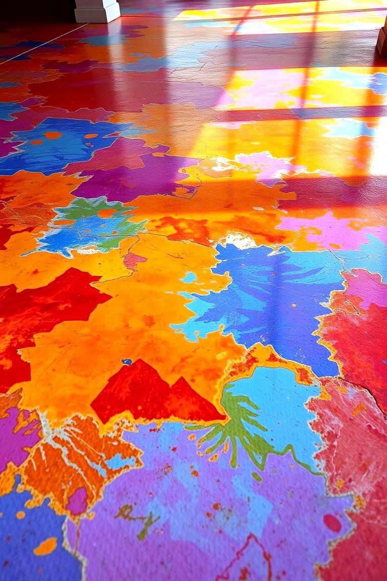 Vibrant Colored Stained Concrete Floors - 24 Stained Concrete Floors