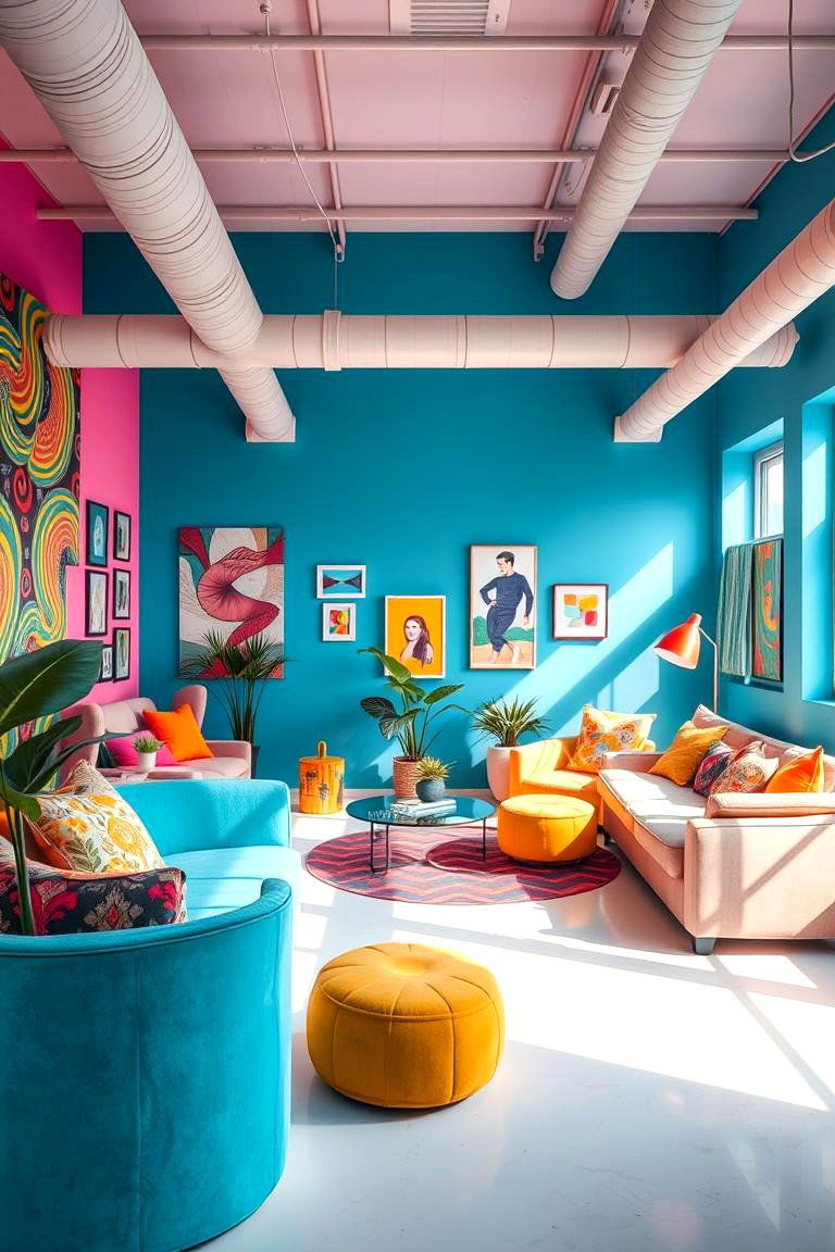 Vibrant Colorful Backdrop Studio - 24 Content Creator Room Ideas