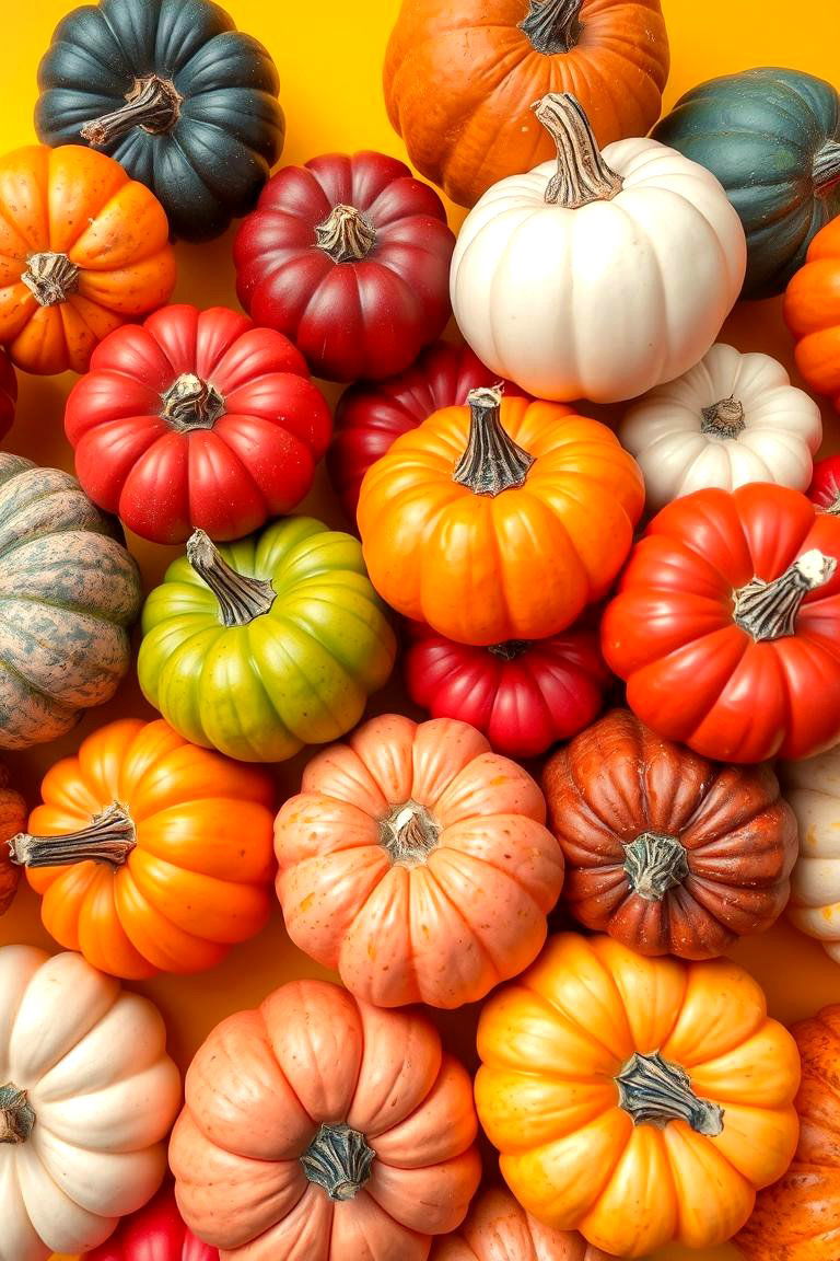 Vibrant Colorful Pumpkin Mix - 24 Pumpkin Decor Ideas