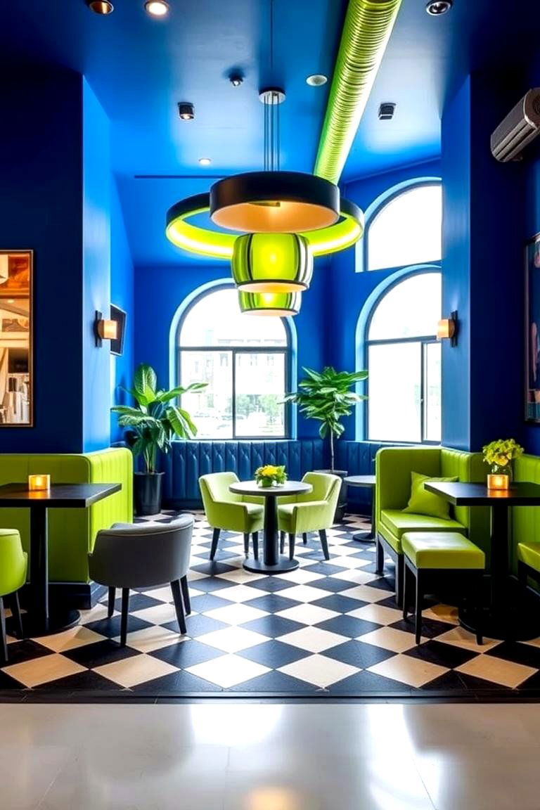 Vibrant Contrast Royal Blue and Lime Green - 24 Blue and Green Color Combos for Decorating