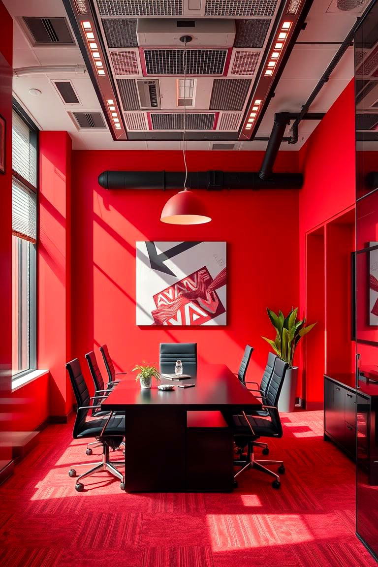 Vibrant Coral Red - 24 Home Office Paint Colors