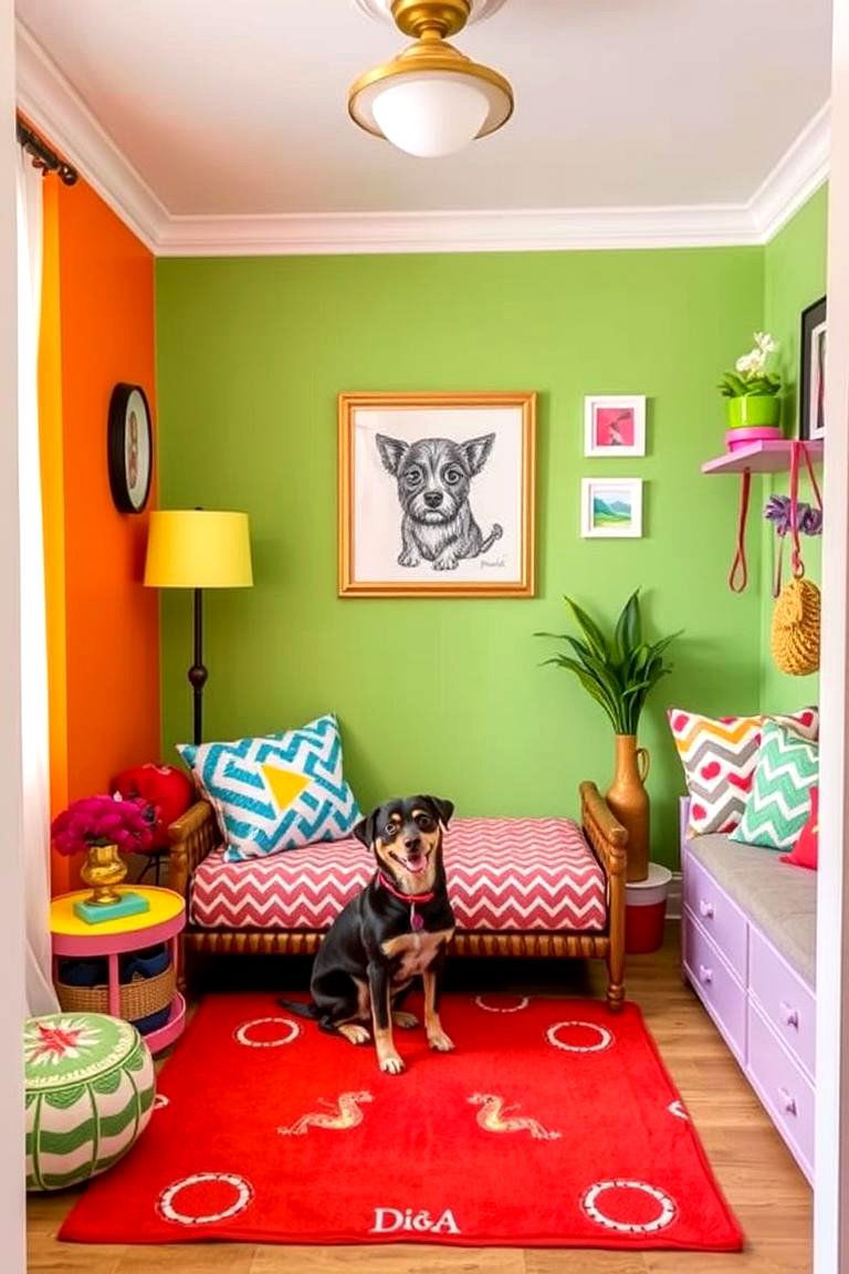 Vibrant Doggy Den - 24 Dog Room Ideas