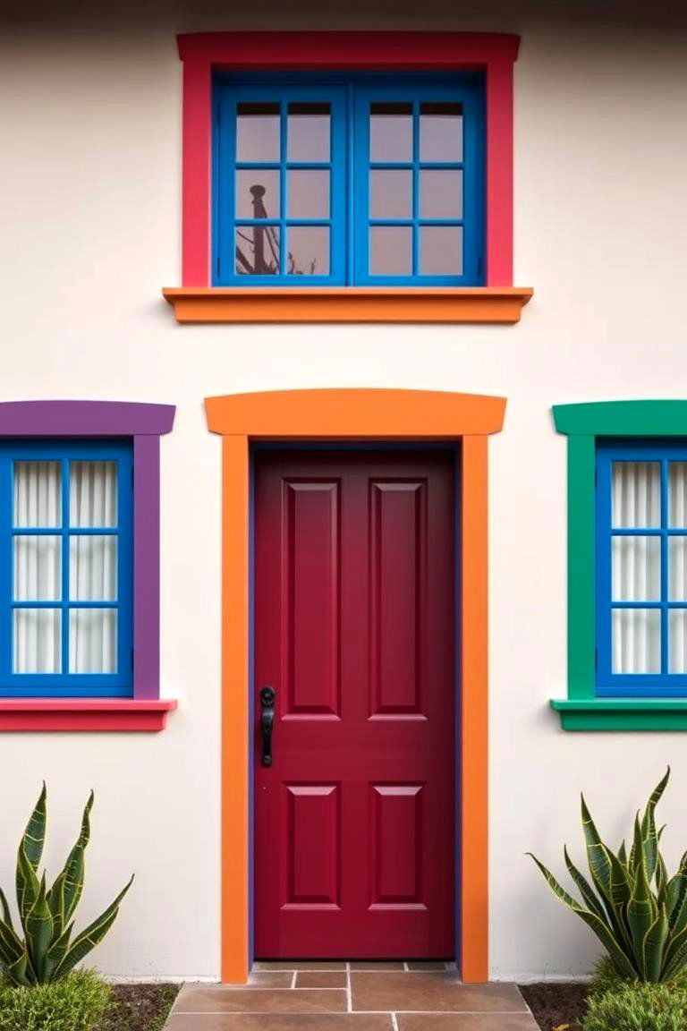 Vibrant Door and Window Frames - 24 spanish bungalow exterior ideas