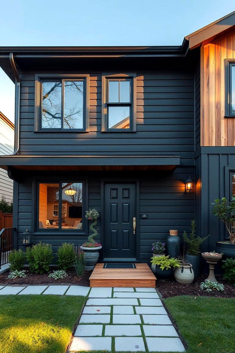 Vibrant Energy with Natural Touch - 24 Black House With Cedar Accents