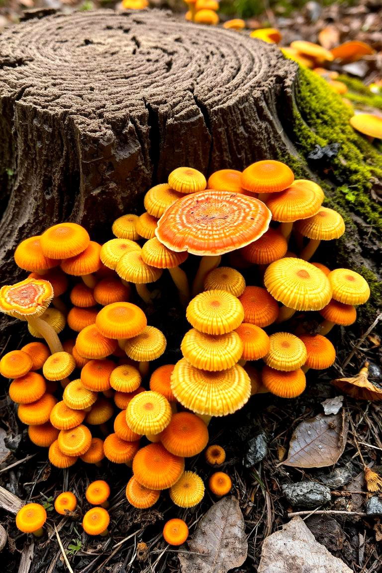 Vibrant Fungi Forest - 24 Tree Stump Fairy Garden Ideas