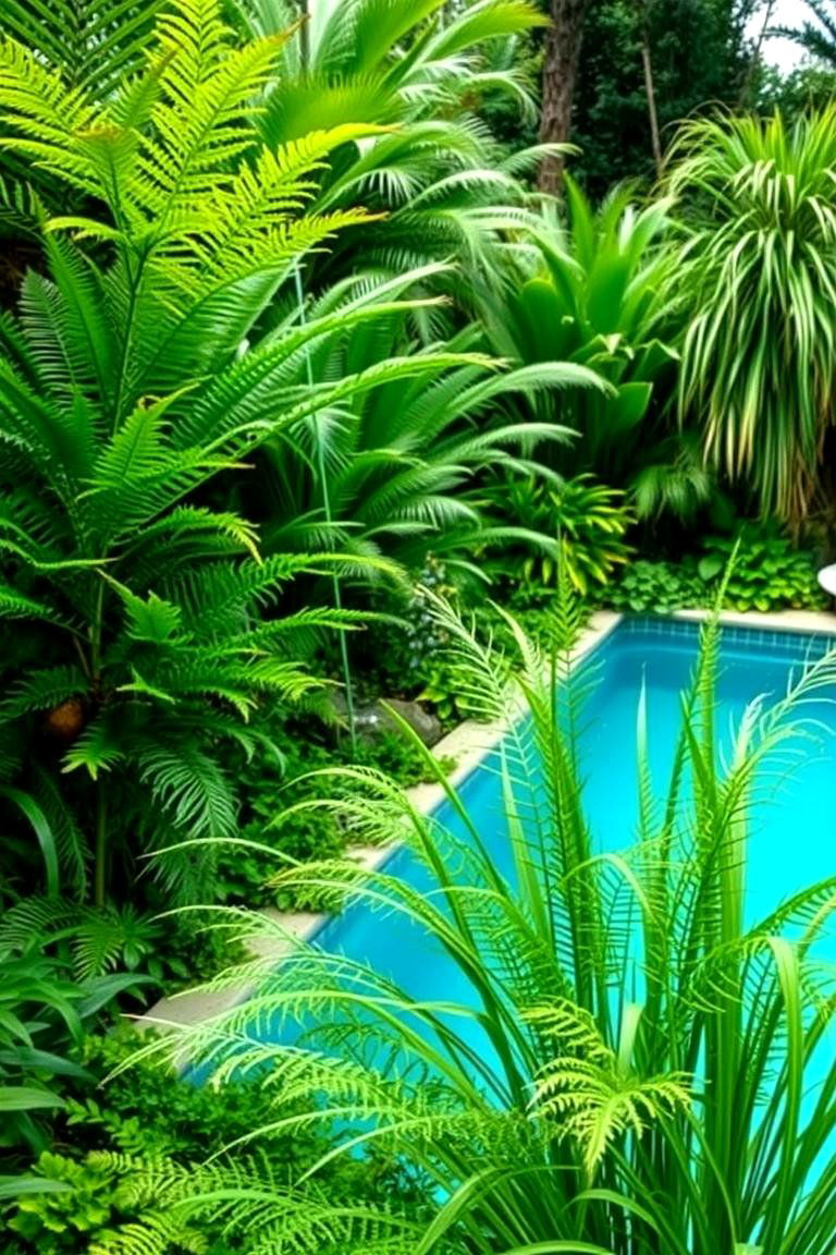 Vibrant Greenery Oasis - 24 Pool Landscaping Ideas