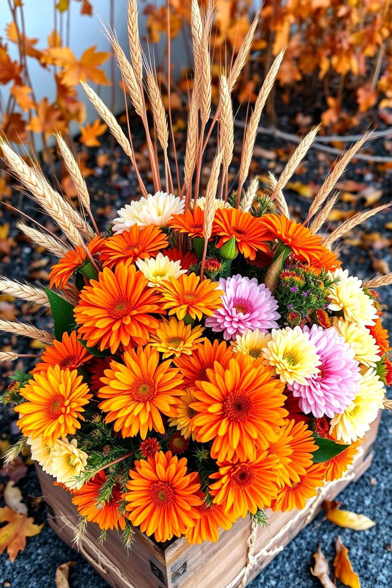 Vibrant Harvest Medley - 24 Fall Flower Box Ideas