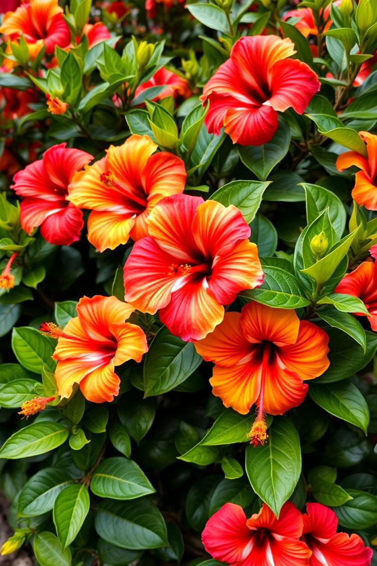 Vibrant Hibiscus Haven - 24 Tropical Landscape Ideas