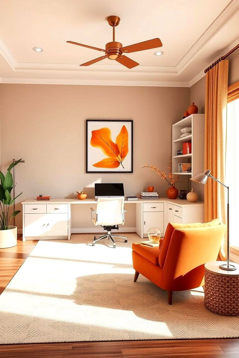 Vibrant Home Office Energy - 24 Warm Color Palettes for Every Room in the House