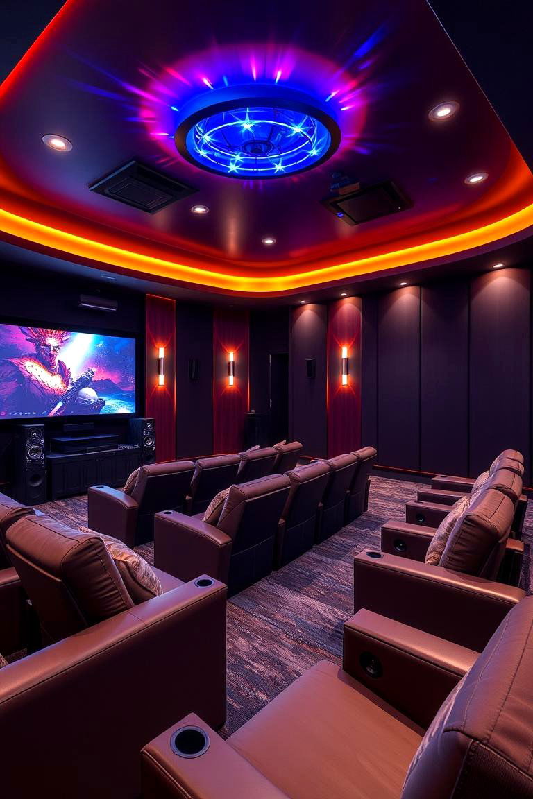 Vibrant Home Theater Setup - 24 Room Decorating Ideas