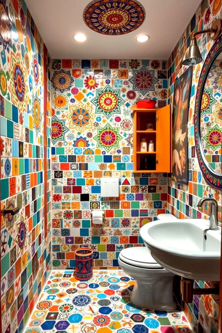 Vibrant Mosaic Magic - 24 Teen Bathroom Ideas