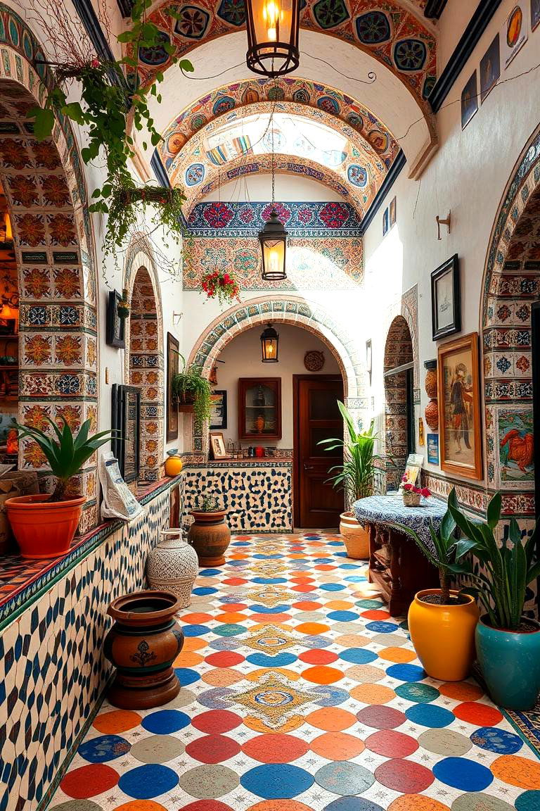 Vibrant Mosaic Tiles - 24 Mediterranean Living Room Ideas