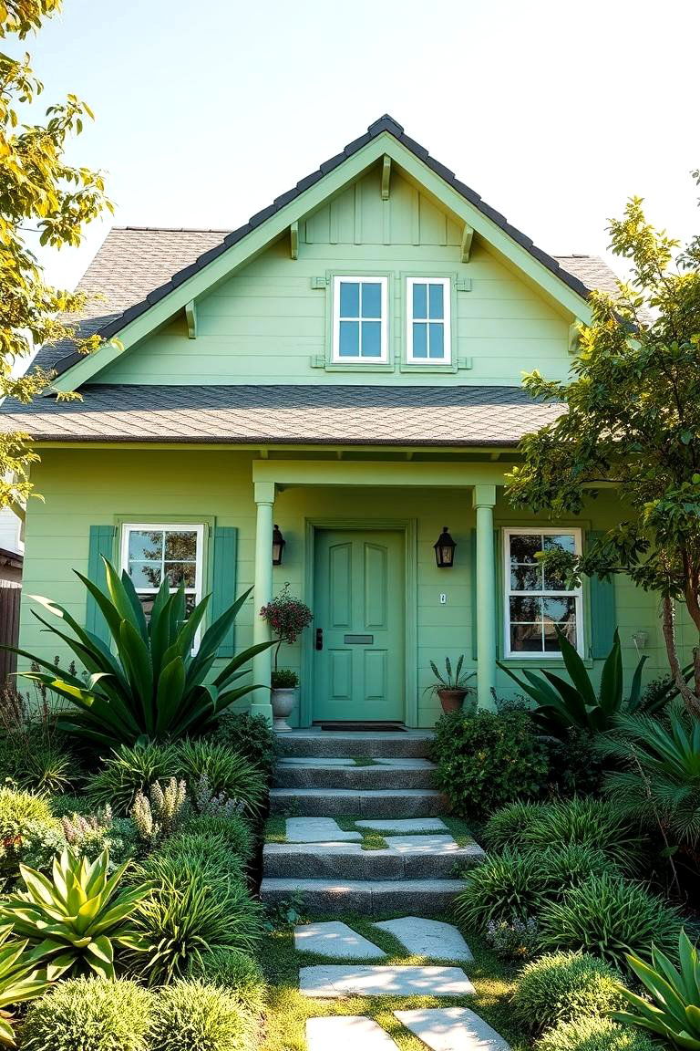 Vibrant Nature Inspired Facade - 24 Light Green House Exterior Ideas