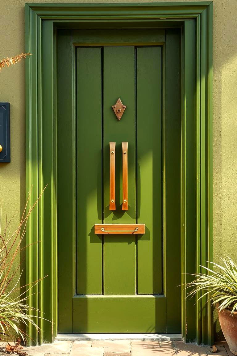 Vibrant Olive Contemporary - 24 Olive Green Front Door Ideas