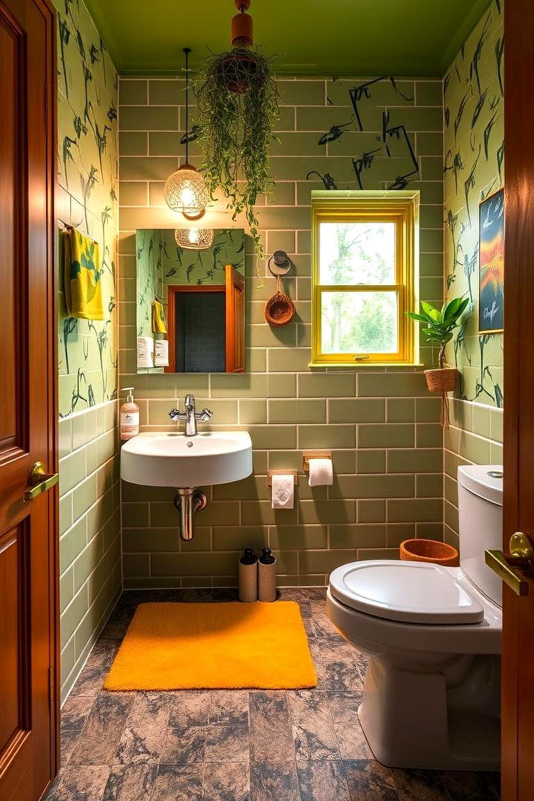 Vibrant Olive Revival - 24 Olive Green Bathroom Ideas