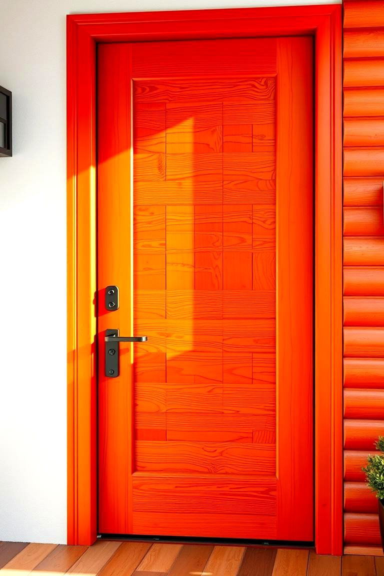Vibrant Orange Energy - 24 Cedar Front Door Colors Ideas