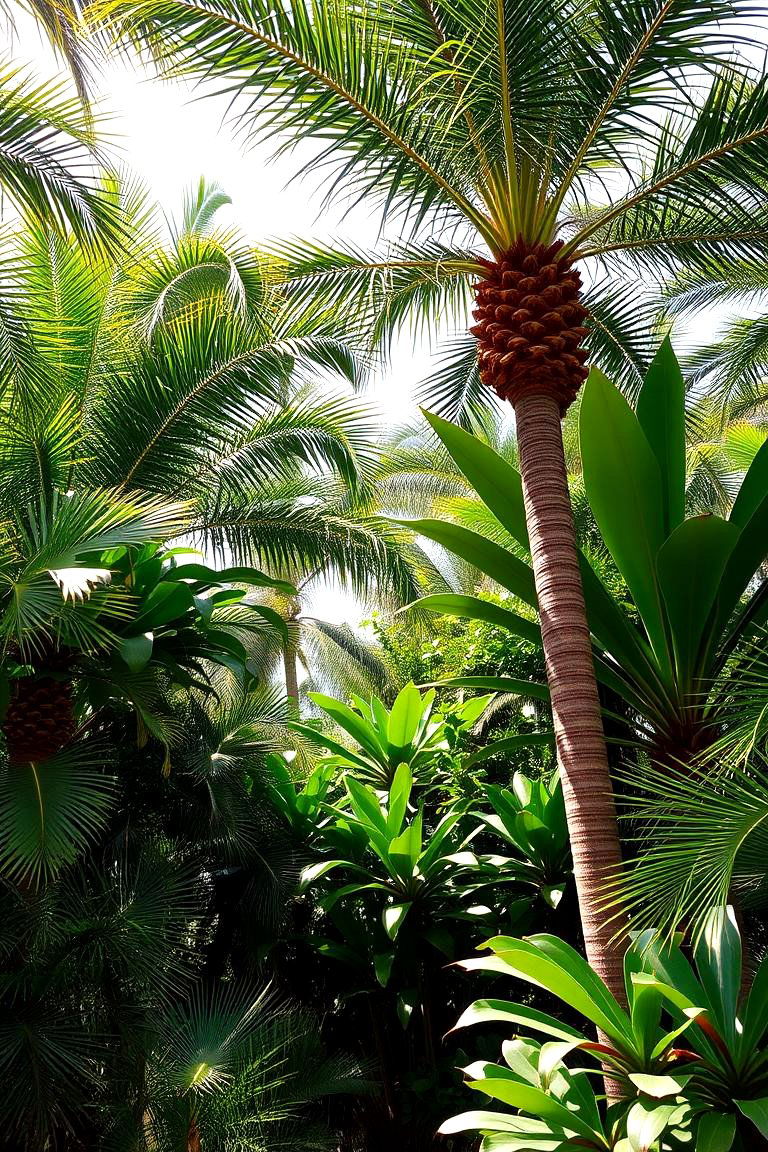 Vibrant Palm Oasis with Foliage - 24 Tropical Garden Ideas