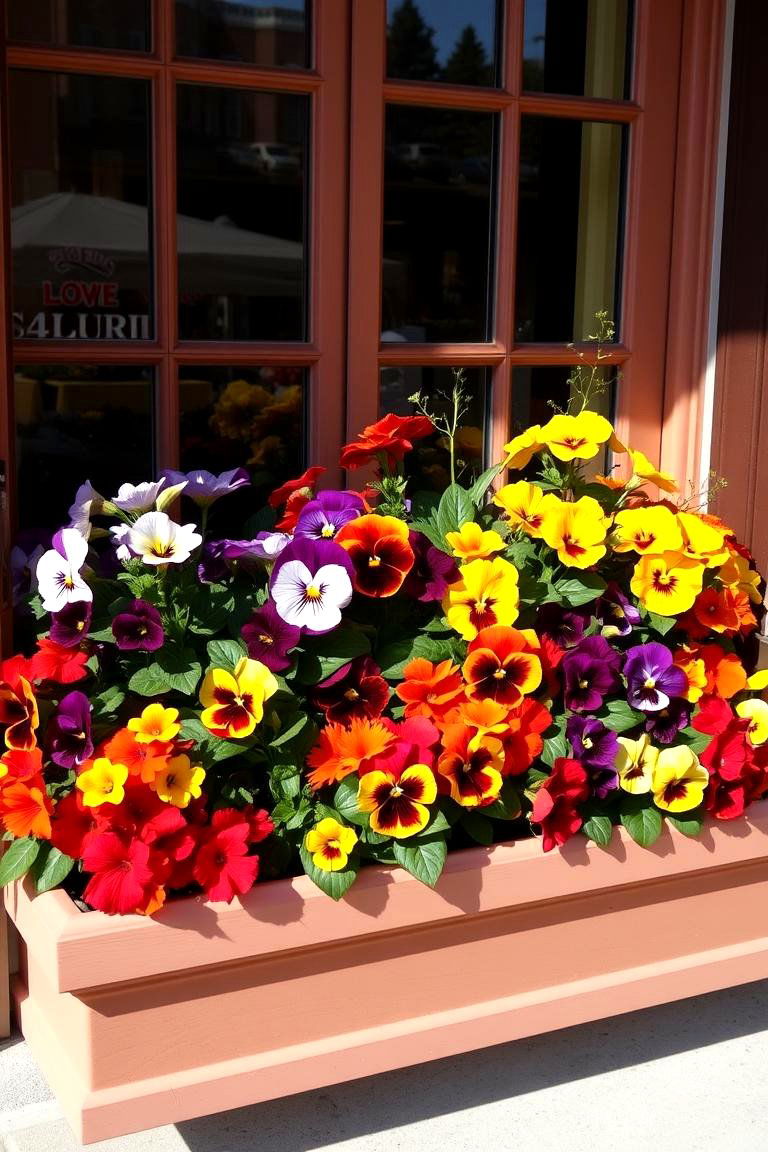 Vibrant Pansy Palette - 24 Fall Window Box Ideas
