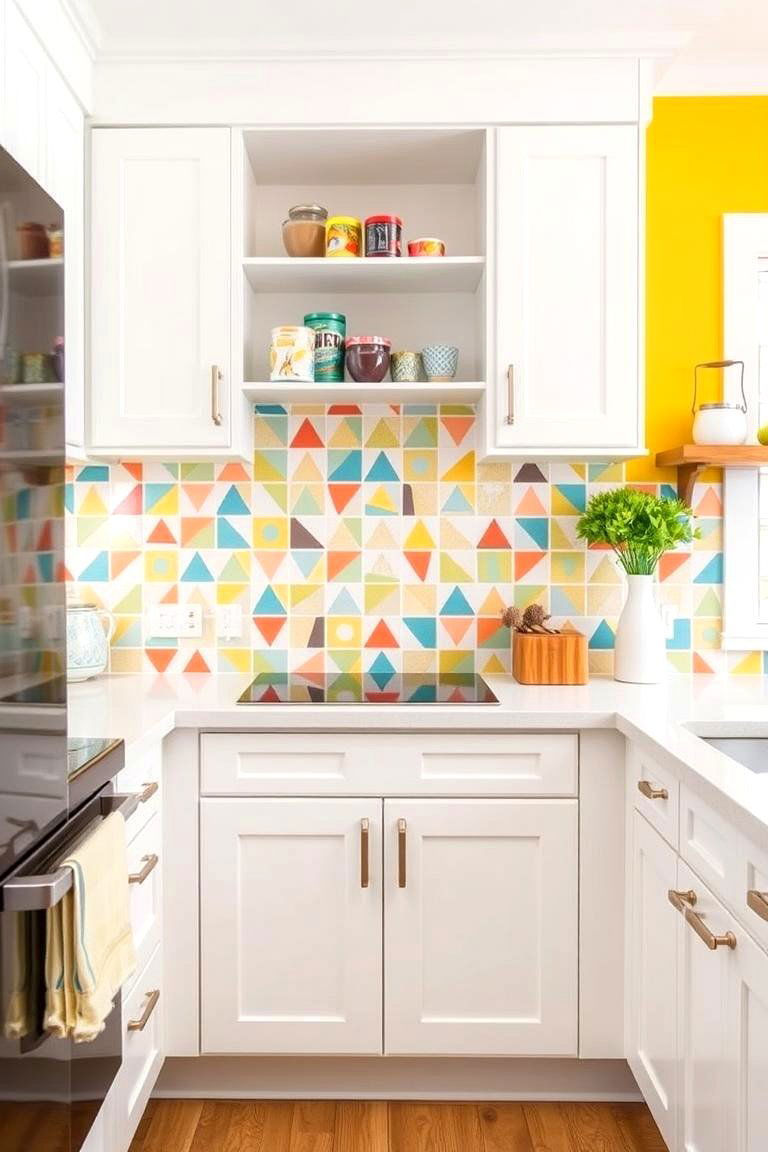 Vibrant Patterned Tile Splashback - 24 Kitchen Splashback Ideas