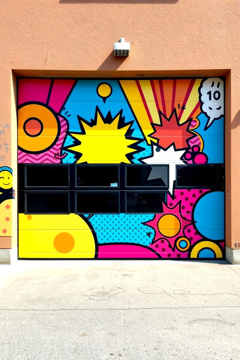 Vibrant Pop Art Mural - 24 Garage Door Murals