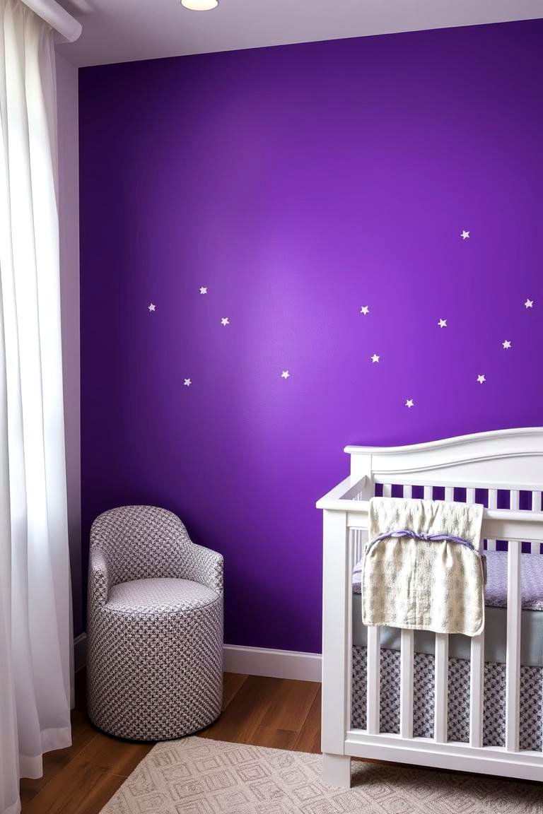 Vibrant Purple Accent Wall - 24 Purple Nursery Ideas