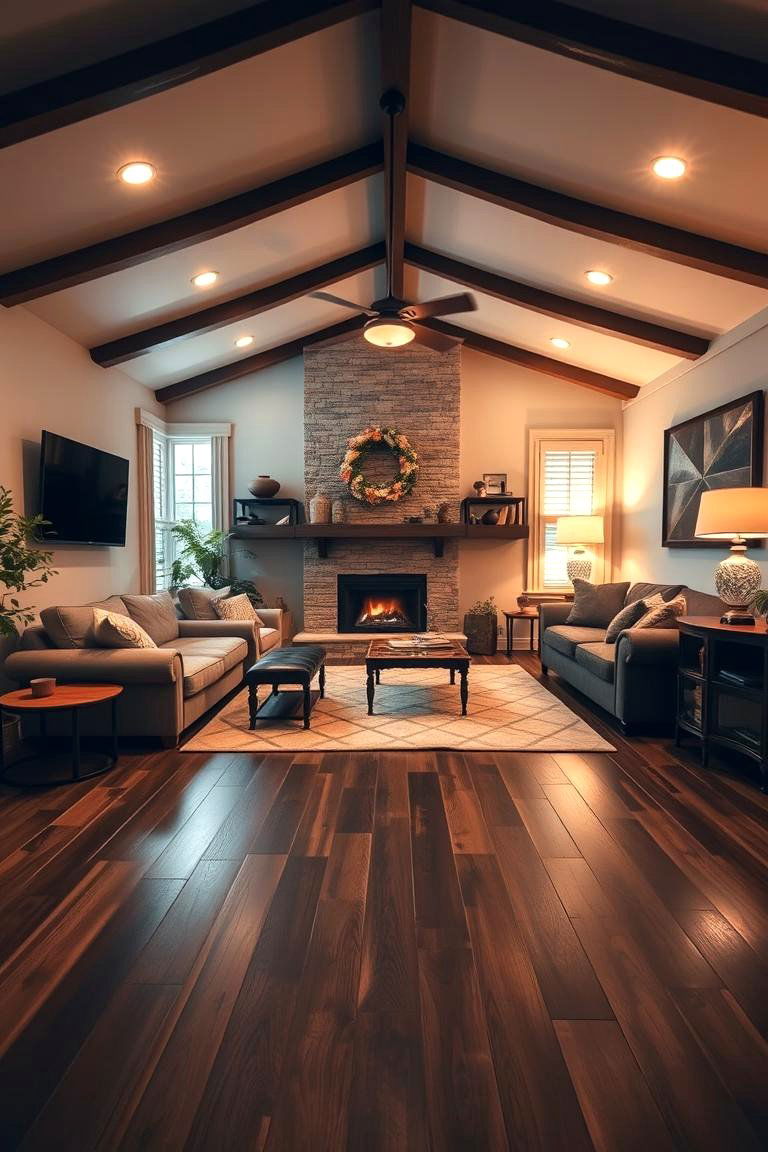 Vibrant Room Transformation - 24 Dark Walnut Floors for Rooms
