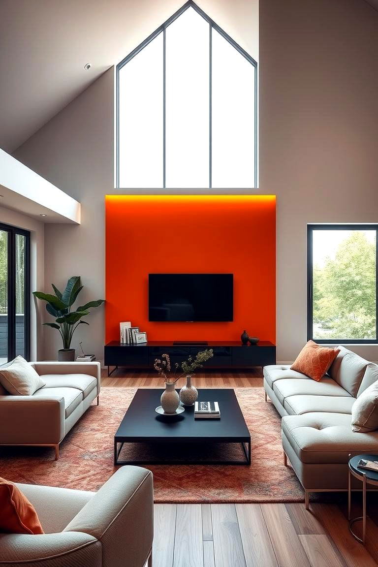 Vibrant Sunset Glow - 24 Orange Accent Wall Ideas