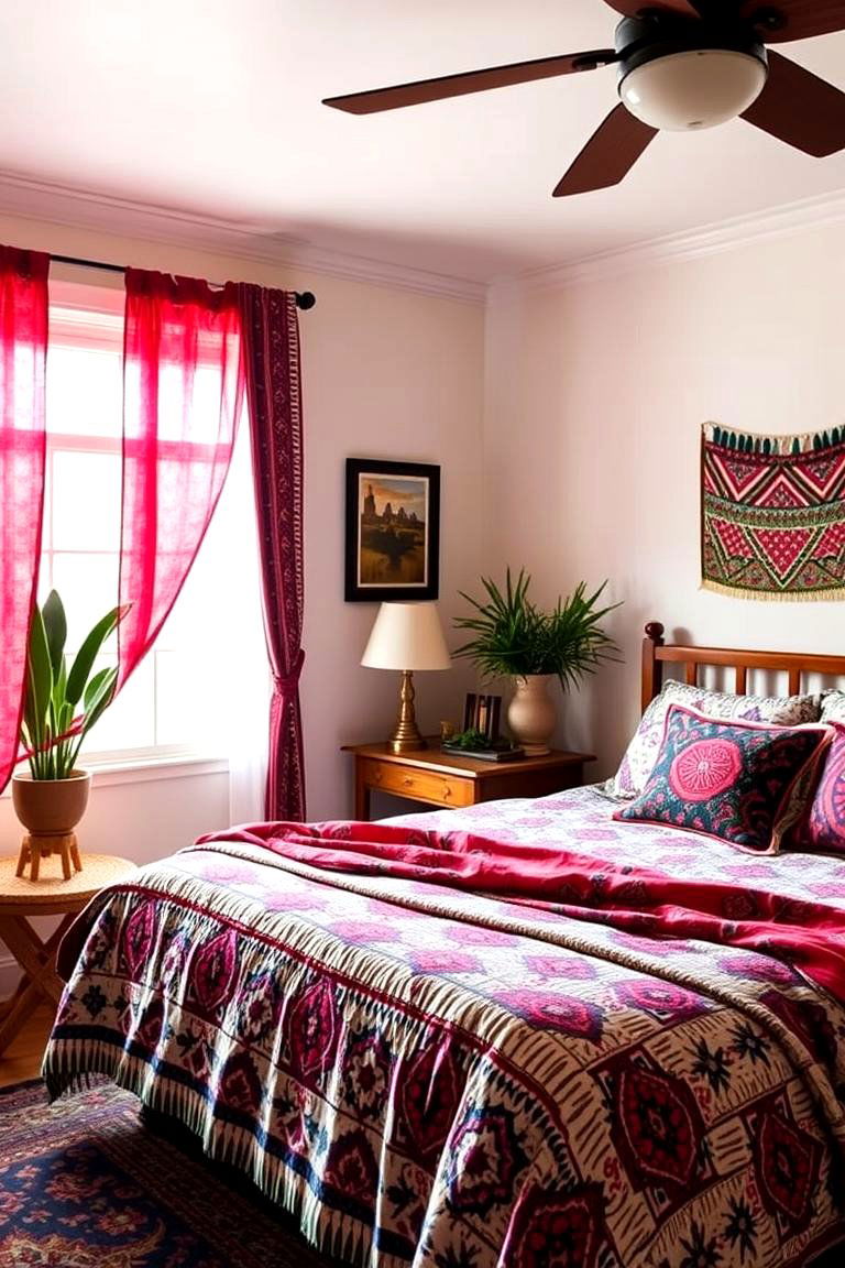 Vibrant Tapestry Accents - 24 Girls Boho Bedroom Ideas