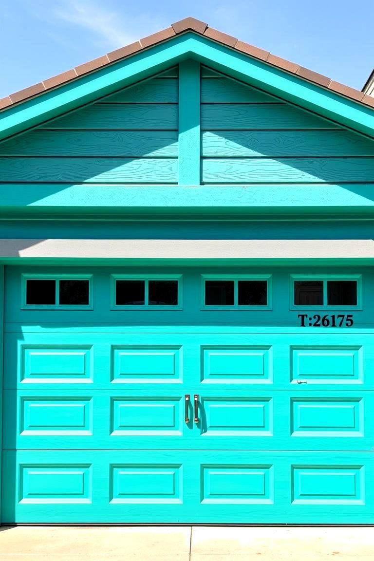 Vibrant Teal Refresh - 24 Garage Door Paint Ideas