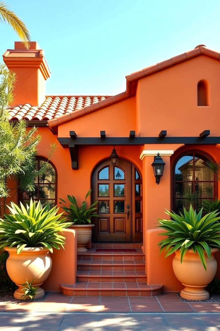 Vibrant Terracotta Accents - 24 spanish bungalow exterior ideas